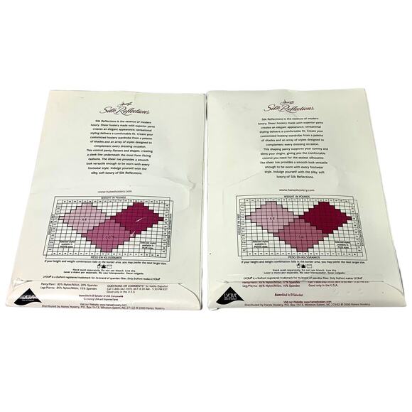 2 Pr Hanes Silk Reflections Pantyhose Sz AB Barely Black / Natural‎ Silky Sheer - Picture 5 of 5